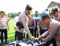 Kapolda Sulsel Pimpin Pengecekan Senpi Serentak dan Sambut Personel Brimob Usai BKO di Aceh